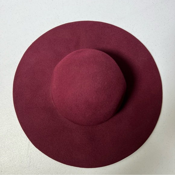 Forever 21 Burgundy Red 100% Wool Floppy Hat - Picture 4 of 9
